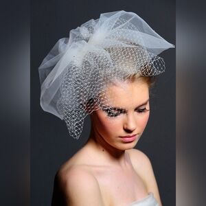 NWT Antoinette Russian Netting and Tulle "Hat" Cage Veil